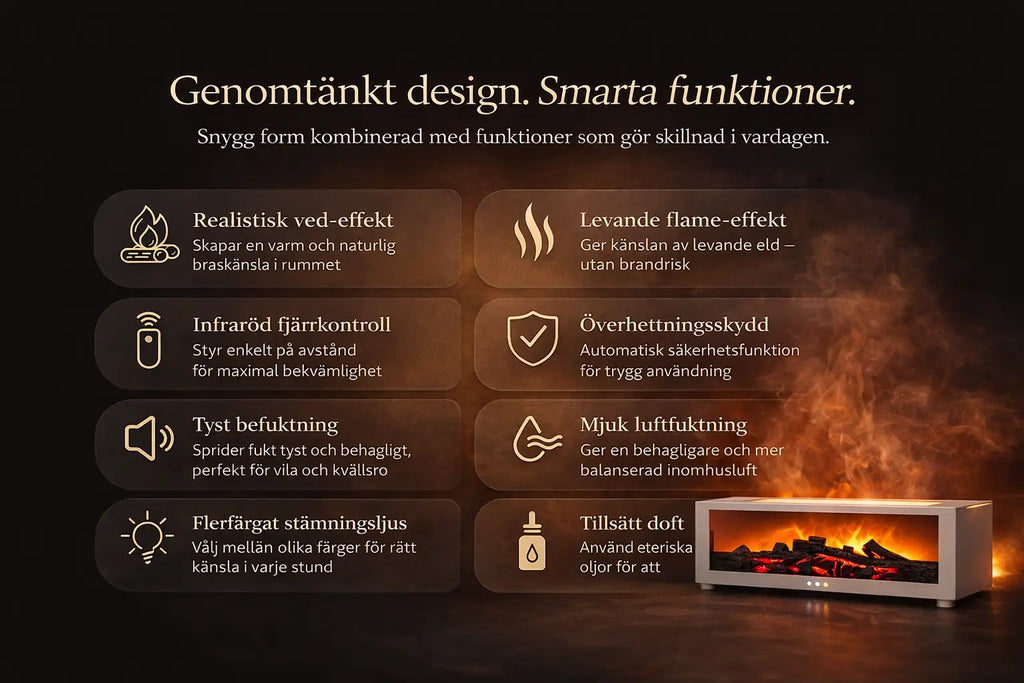 Auriq Stella™ – Lugnande Flame-Diffuser & Luftfuktare